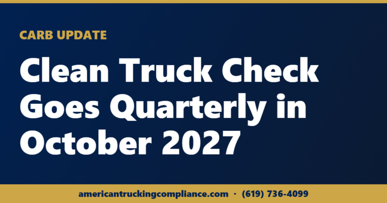 Clean Truck Check quarterly testing begins October 2027